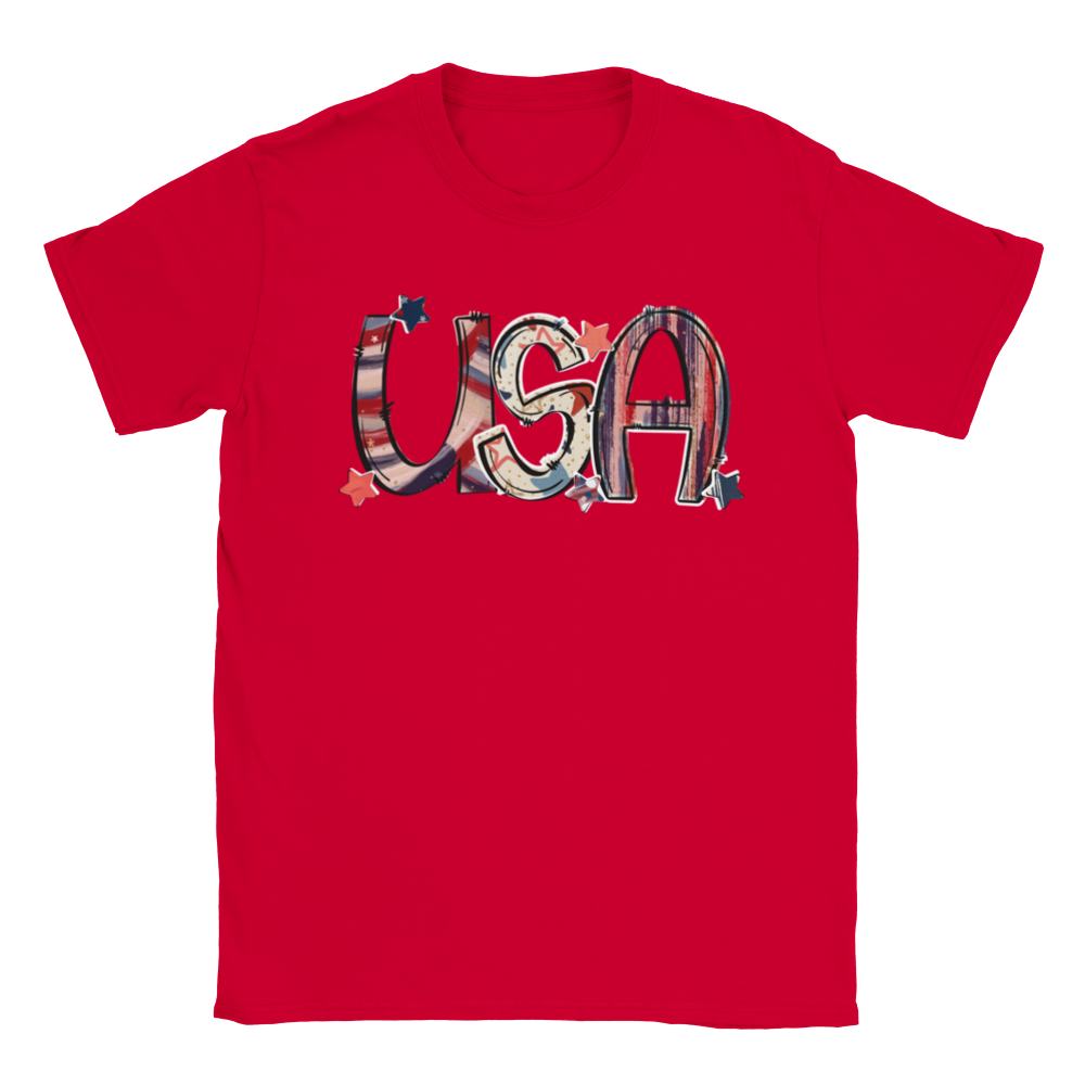 USA - Patriotic - 4th of July - America Crewneck T-shirt - Mister Snarky's