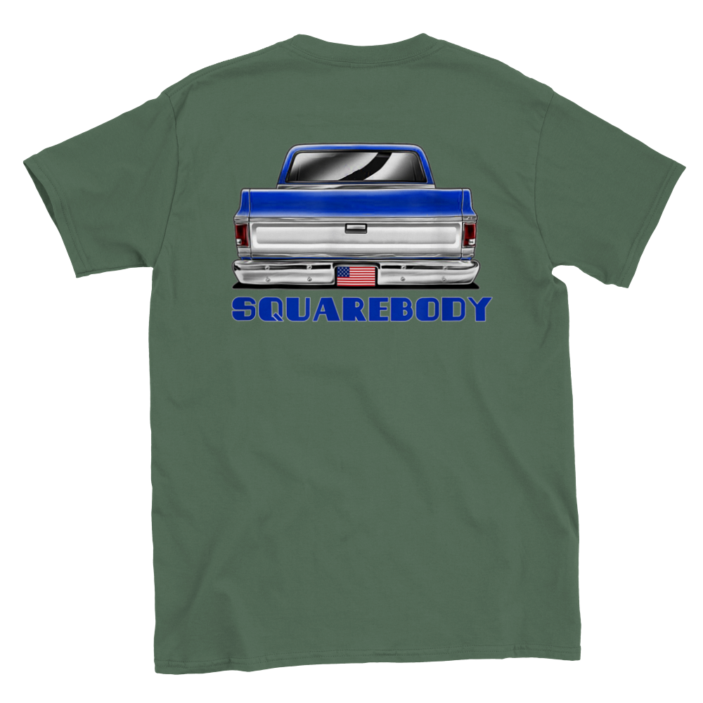 Chevy Squarebody - Back Print - Classic Crewneck T-shirt - Mister Snarky's