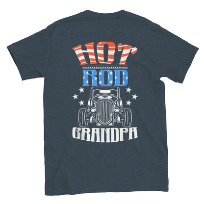 Hot Rod Grandpa - Back Print - Classic Crewneck T-shirt - Mister Snarky's