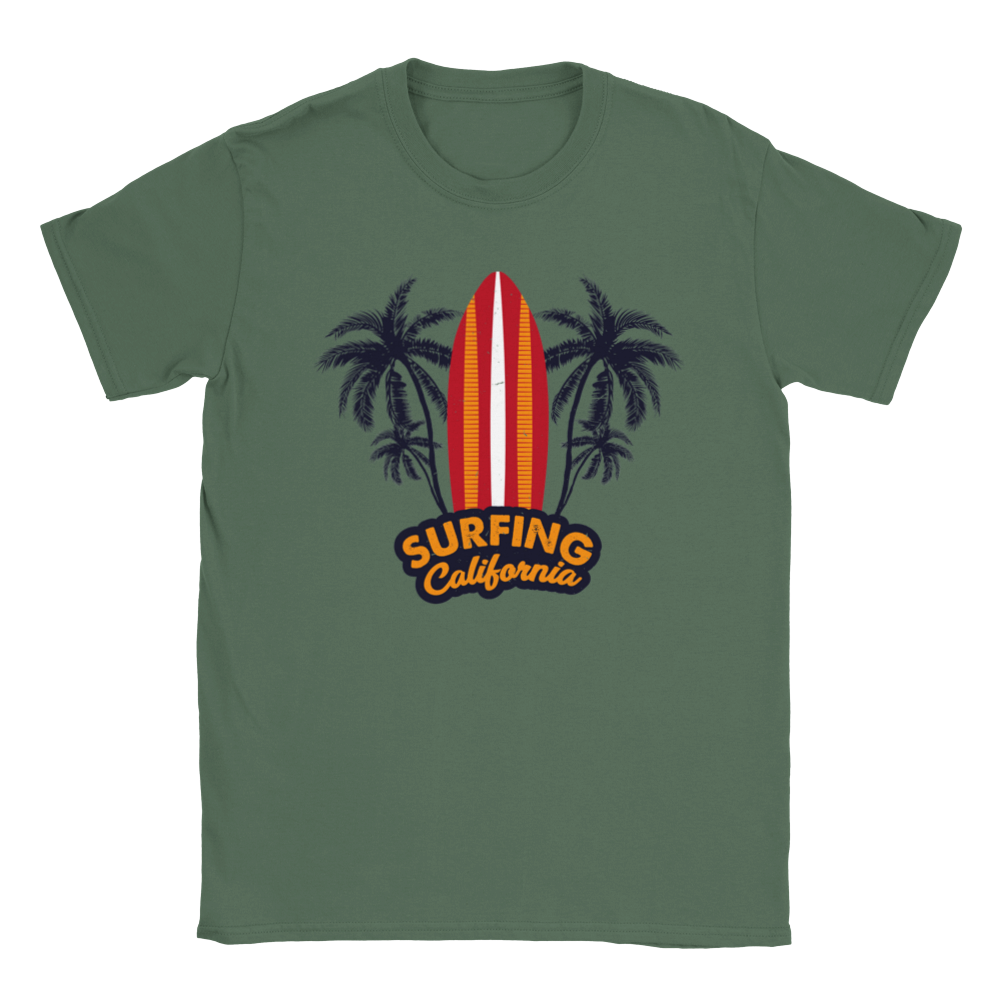 Surfing California - Vaca - Summer -  Beach -  Unisex Crewneck T-shirt - Mister Snarky's